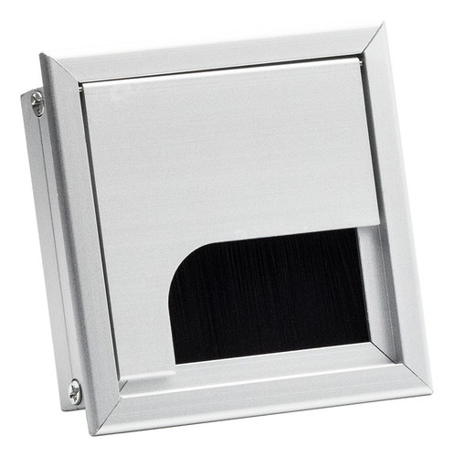 Kit 2 Passa Cabos Mesa Escritório Quadrado Alumínio 80x80mm