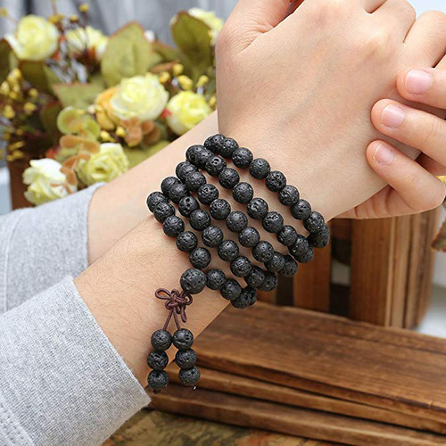 Y1b Collar Con Forma De Rosario Budista Con 108 Cuentas