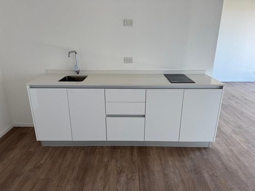 Mueble Cocina Con Mesada , Anafe , Pileta Y Griferia Premiun Blanco