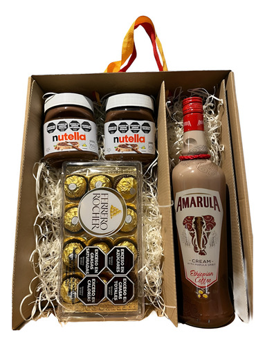 Box Amarula Coffee 750ml + Ferrero 12 Unid + 2 Nutella 350gr