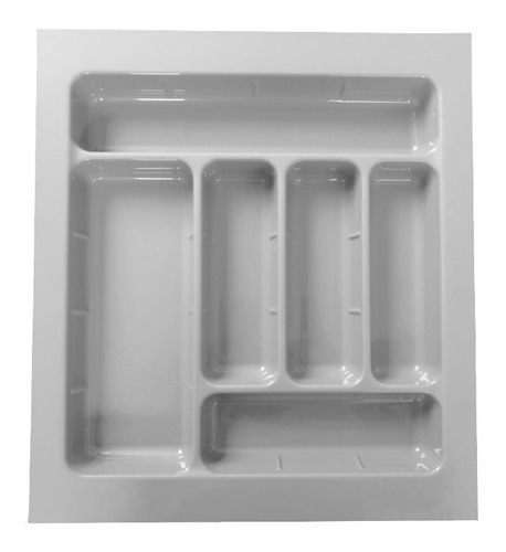 Cubertero De Plástico Gris Con 6 Separaciones Mod. 10