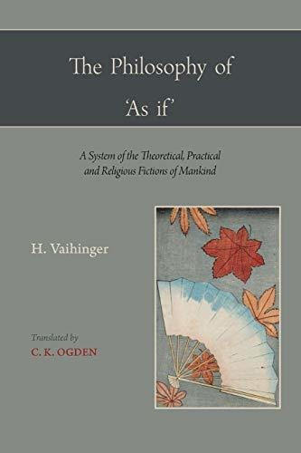 The Philosophy Of 'as If ', De Hans Vaihinger. Editorial Martino Fine Books, Tapa Blanda En Inglés