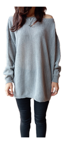 Sweater Finito Cuello Bote Tendencia Otoño Invierno Moda
