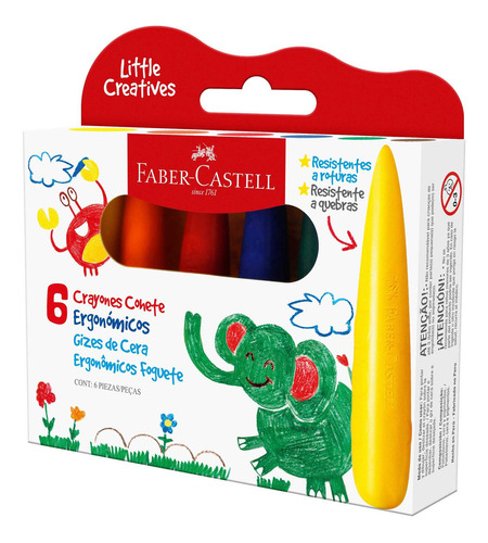 Crayón Cera Ergonómico Cohete X 6 Faber-castell