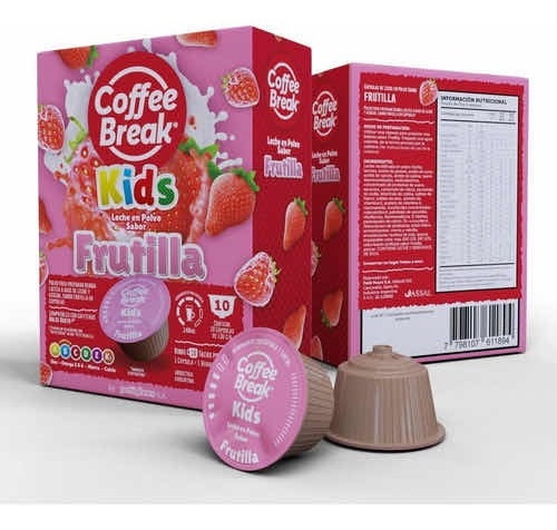 Milkshake Frutilla 10 Capsulas Dolce Gusto Coffee Break Kids