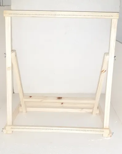 Telar De Tapiz Reclinable De 30×50 Artesanal De Madera.