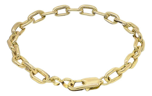 Pulseira Masculina Elos Cadeado Banho De Ouro 18k 3089