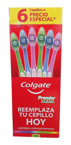 Cepillo Dental Colgate Premier Clean Caja C/ 6 Piezas