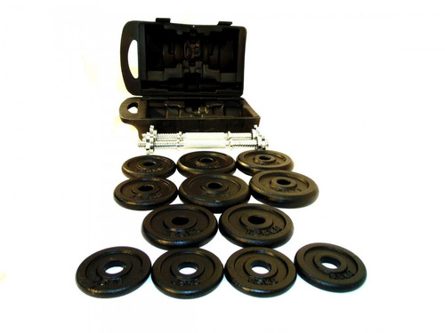 Imagem 6 de 9 de Kit Completo Anilhas + Halteres Na Maleta 20kg - Wct Fitness