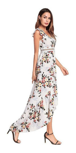 Verano Nuevo Elegante Vestido De Verano Floral Largo Boho Vi