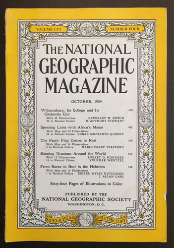 Revista National Geographic Oct 1954. Publicidad Cocacola