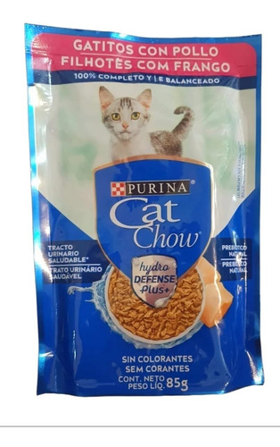 Cat Chow Pouch Gatito Pollo Caja 15 Uni X 85 Grs 