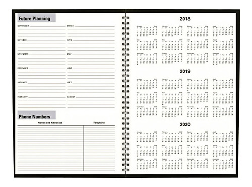 At-a-glance Académico Planificador Mensual 2018 Portada Negro Liso