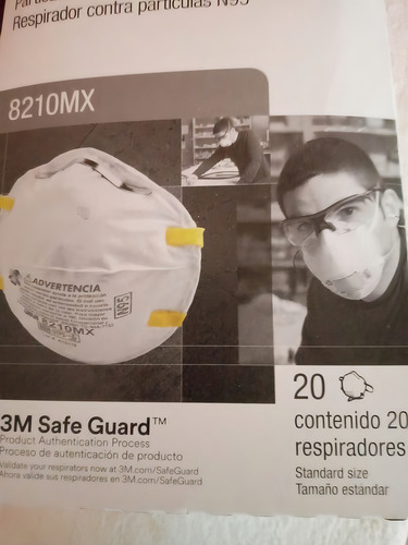 Máscara Respiratoria Media Cara Descartable 3m 8210 Talla U De Epe
