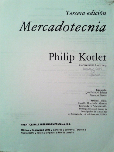 Philip Kotler - Mercadotecnia 3a Edicion Libro Marketing (Usado)