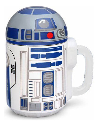 Taza R2 D2 Star Wars  Ceramica Con Tapa 