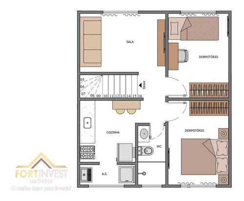 Imagem 2 de 2 de Casa Com 2 Dormitórios À Venda, 45 M² Por R$ 225.000,00 - Canto Do Forte - Praia Grande/sp - Ca0908