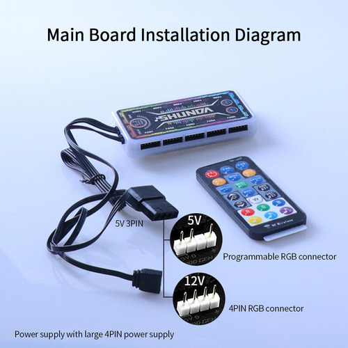 Zh Controlador De Ventiladores Music Rhythm + Aura Sync Con