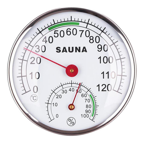 Termómetro De Sauna Con Caja Metálica, Higrómetro Analógico