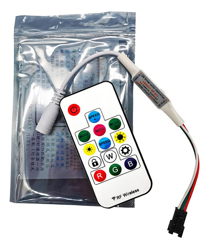 Fiat Led Digital Ws2811 Ip30 Preta 5 m C/Central 366 Efectos