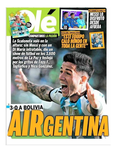 Argentina 3 Bolivia 0 Eliminatorias 2026 Goleada, Olé 9/2023