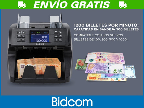 Imagen 3 de 10 de Máquina Contadora De Billetes Gadnic C/ Display Homologada