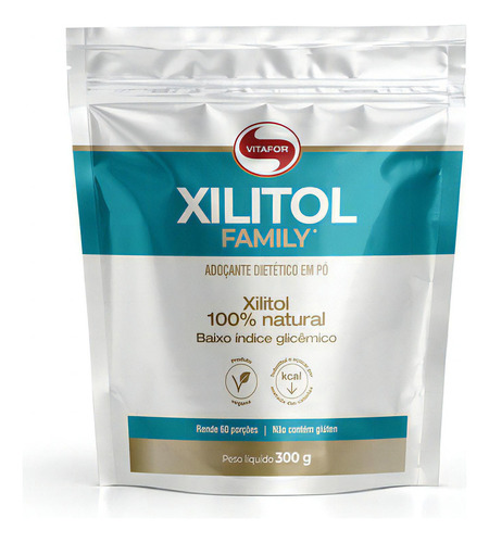 Xilitol Family - Pouch 300g - Vitafor Sabor Sem Sabor