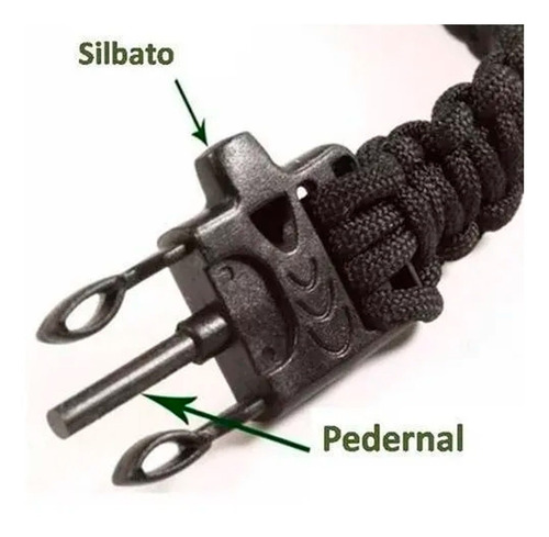 Pulsera Tactica Supervivencia Pedernal Paracord Full Color 7