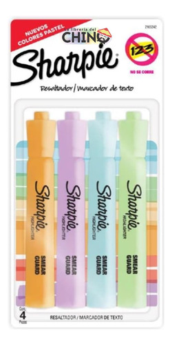 Set X4 Resaltadores Sharpie Accent Tank Colores Pastel 2023