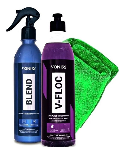 Carnauba Blend Spray Vonixx + Shampoo Automotivo V-floc 500m
