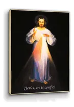 Comprar Cuadro Canvas Jesús Divina Misericordia Frase & Marco 60x85