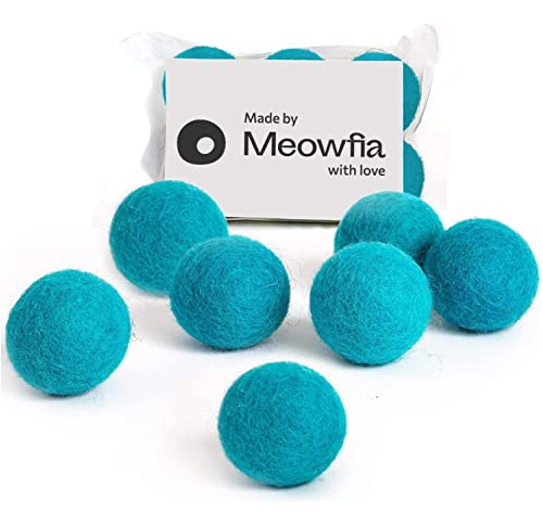 Meowfia Wool Ball Toys - 6-pack Of Safe For Cats And Small D