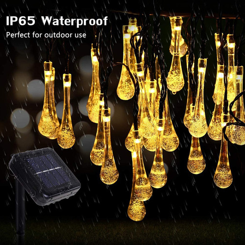 F 6,5 M 30led Impermeable Solar Gota De Lluvia Cadena De