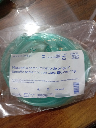 Mascarilla Con Bolsa Reservorio Pediátrico C/10 Pzas