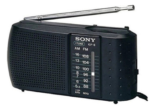 Radio Portatil Sony Icf-8 Am Fm A Pilas Color Negro