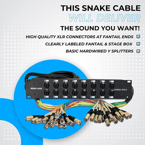 Montaje En Rack De Audio Sísmico Divisor Trs Combo De 16 Can