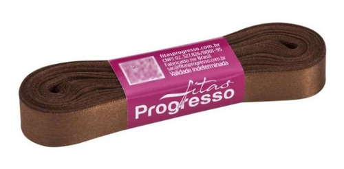 Fita De Cetim Progresso 15mm Nº3 - 10m Cor 391 Marrom - 1un