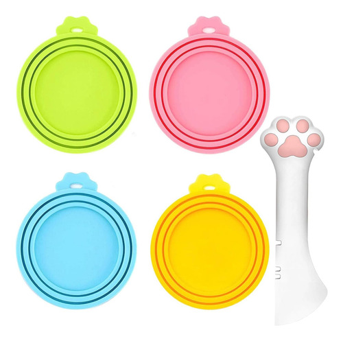 4 Silicone Pet Food Can Lids