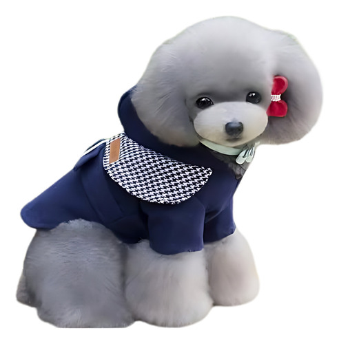 Ropa Perros Mascotas Campera Con Capucha Abrigo Chaleco L Color Azul