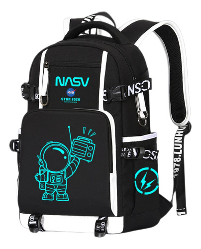 Mochila Escolar Luminiscente Para Niño Niña Primarios Impermeable Infantil Estilo Espacial Astronauta