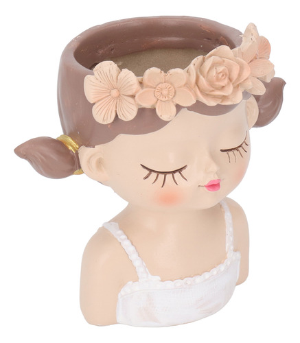 Maceta Con Cabeza De Resina Con Forma Bonita Para Niña