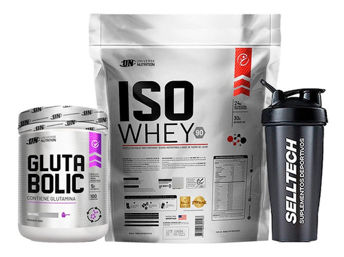 Pack Un Iso Whey 90 3kg Chocolate + Glutabolic 500gr