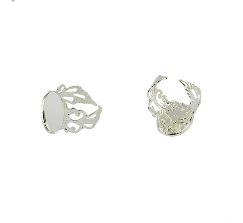 2x 10 Piezas De Latón Hueco Filigrana Flor Ovalada