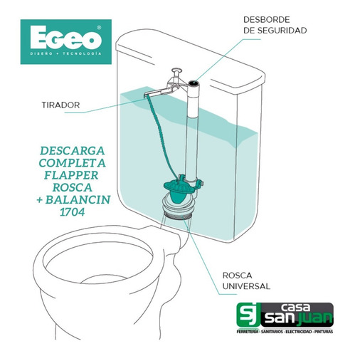 Descarga Completa Flapper Rosca + Balancín 1704 Egeo