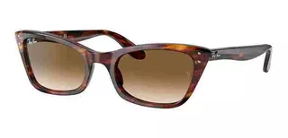 Anteojos de sol Ray-Ban Lady Burbank Small con marco de acetato color polished havana, lente light brown degradada, varilla striped havana de acetato - RB2299