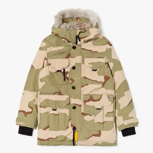 Campera Parka Lacoste Live Con Capucha De Pelo Sintético