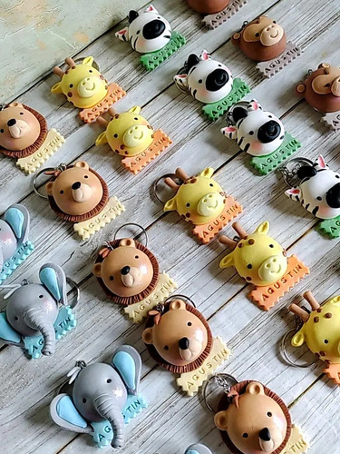 Llaveros Animales De La Selva En Porcelana Fria 50 Uni