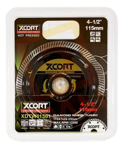 Disco Diamantado 4-1,2 Xcort® Mod. Xdtw11501