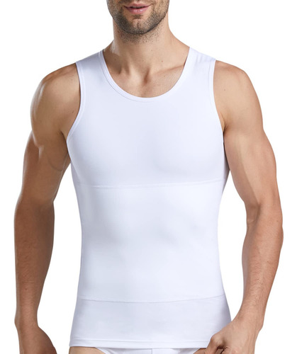Isup Camiseta Sin Mangas De Compresión Para Hombre, Blanco