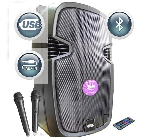 Bafle Potenciado 15'' Pl600 Bateria Bluetooth Usb 2 Micro In